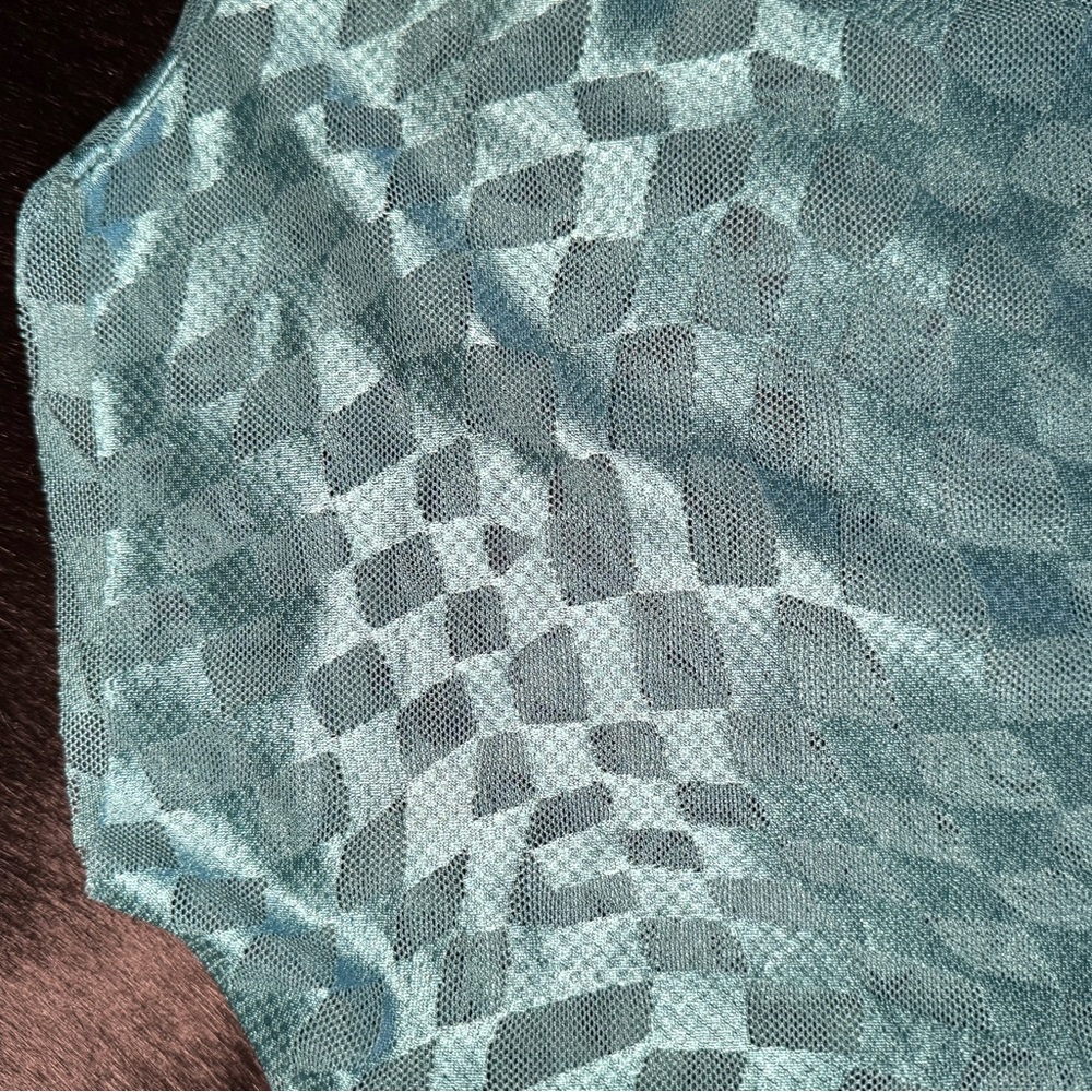 Collina Strada Turquoise Mesh Top - Picture 6 of 7